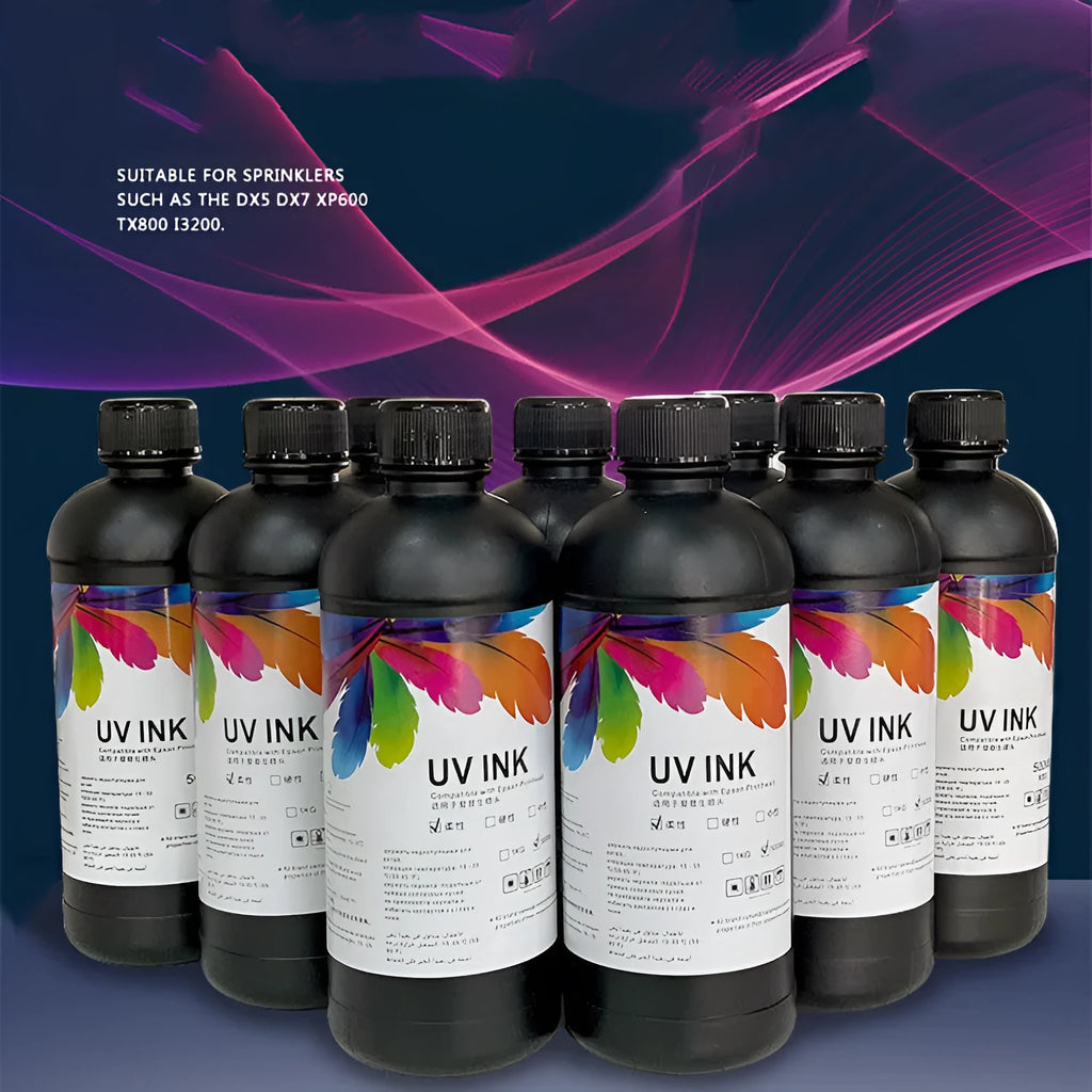 500ml bottle of Epson UV printer ink for XP600 and TX800 models in selected colour.