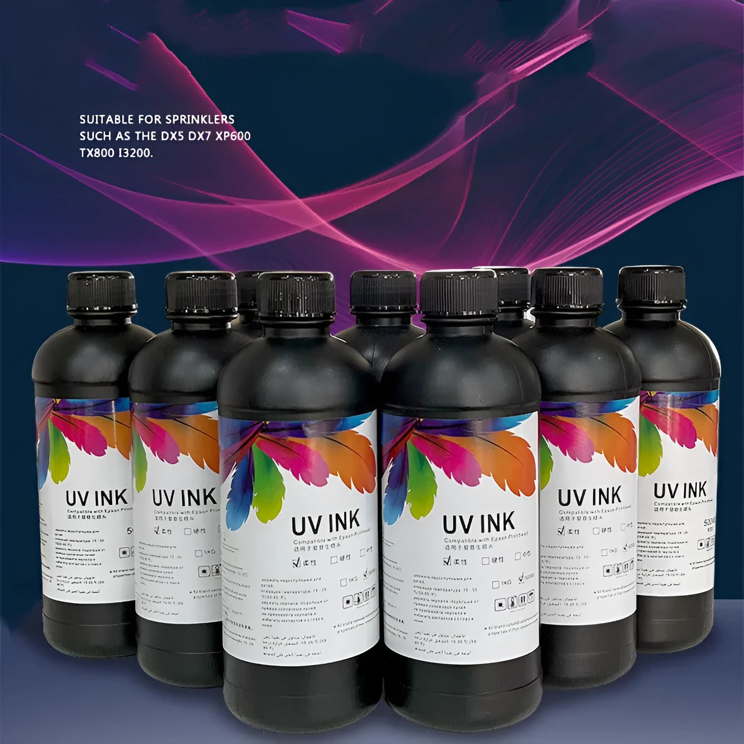 500ml bottle of Epson UV printer ink for XP600 and TX800 models in selected colour.