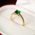 Hexagonal geometric zircon ring in copper with electroplated finish showing angular design and zircon stone