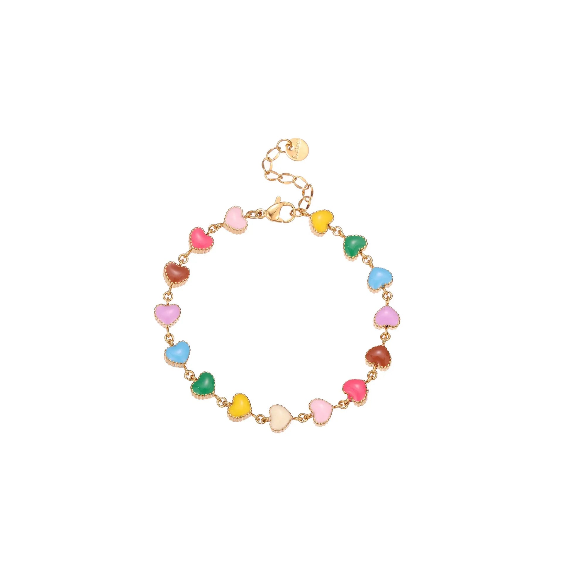 Gold and steel colour heart-shaped titanium steel bracelet for women