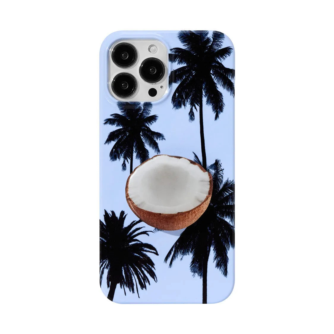 iPhone TPU protective case featuring a summer coconut pattern design.