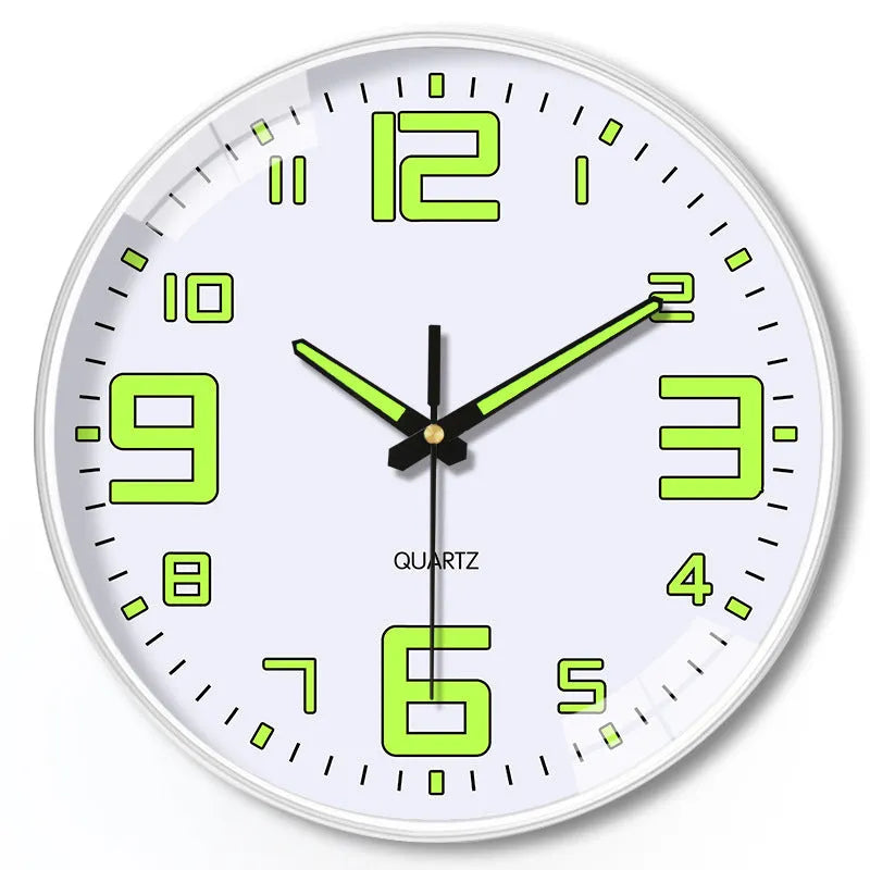 8 inch luminous wall clock with modern design and plastic casing