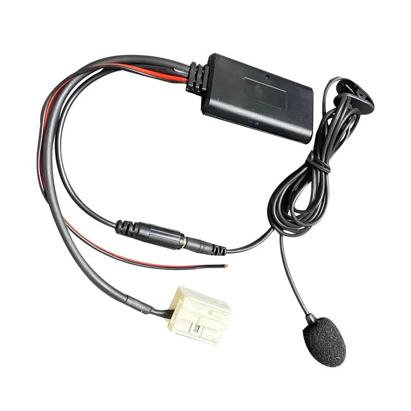 Bluetooth auxiliary cable for Peugeot and Citroen RD4 car stereo systems with optional microphone