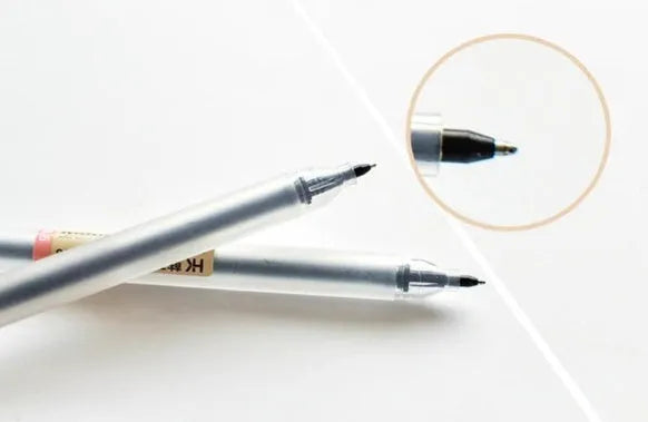 Muji 12 Piece 0.5mm fine nib gel pen set with aqueous ink shown in packaging.