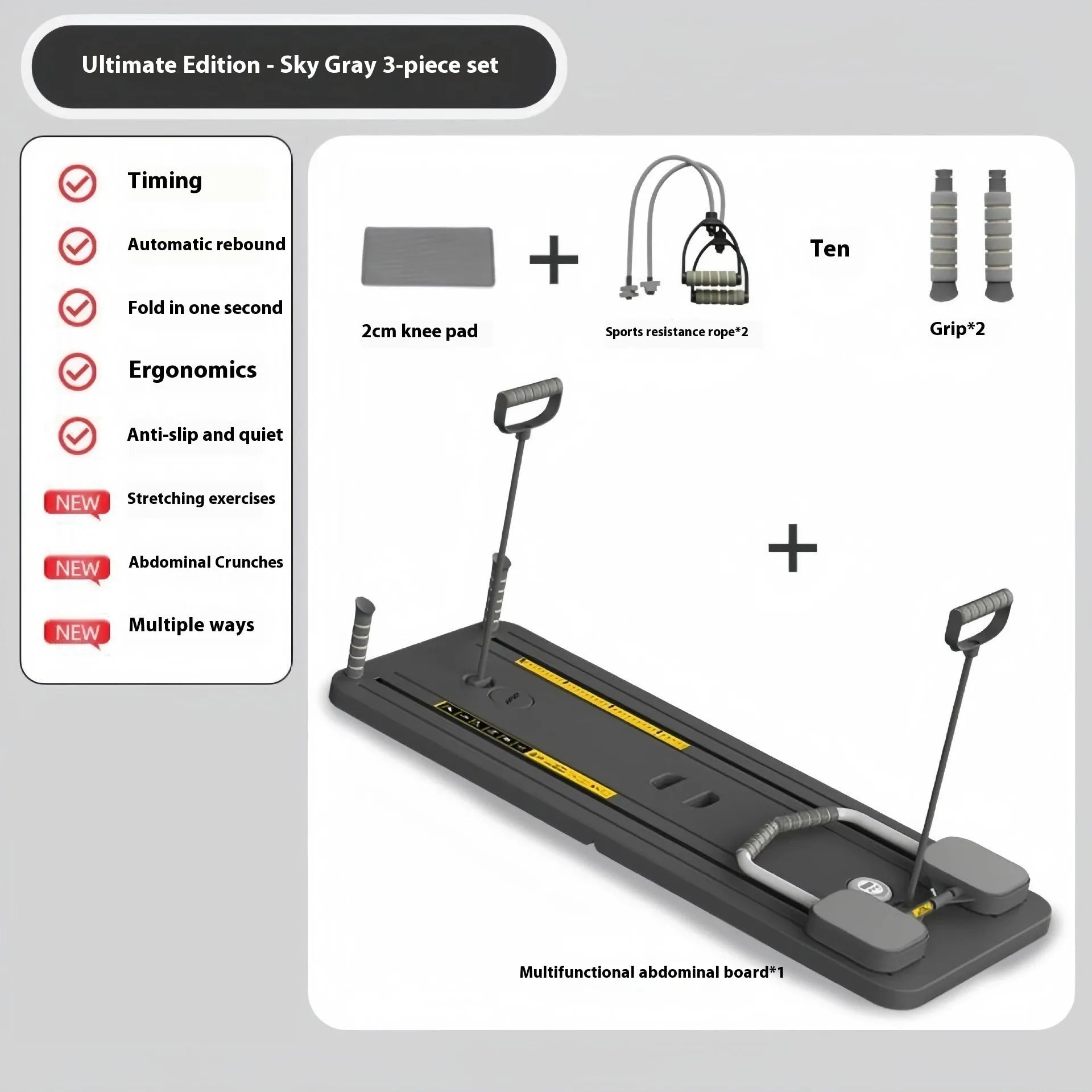 Purple automatic rebound abdominal wheel fitness board for home workouts.