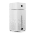 Black or white USB-powered desktop humidifier measuring 103x103x218mm with 1000ml capacity