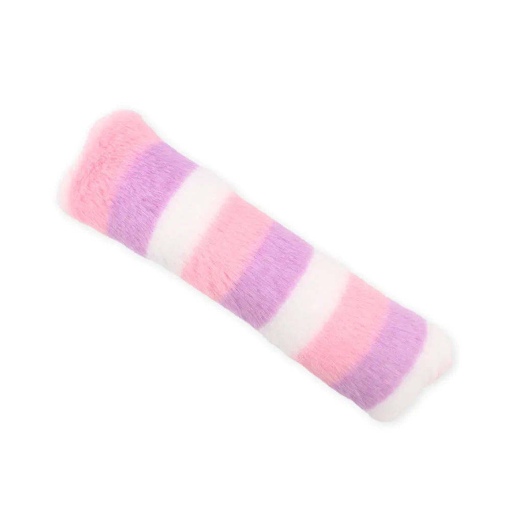 Soft plush interactive cat toy pillow in assorted colours with crinkle sound and catnip filling.