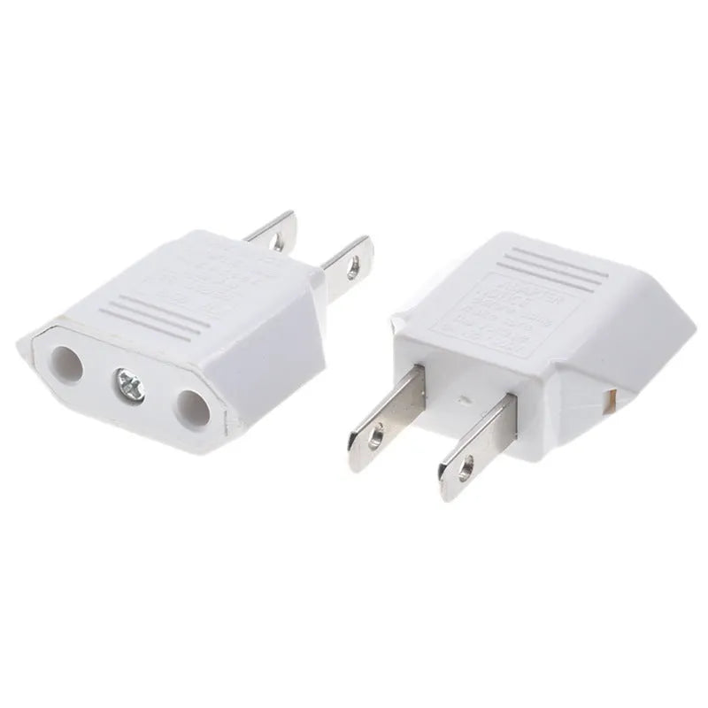 European to American conversion plug all-copper 2-hole adapter in black and white
