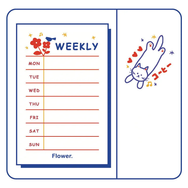 A6 daily countdown notes notebook in one of eight designs, showing 65x100mm size and writing paper pages.
