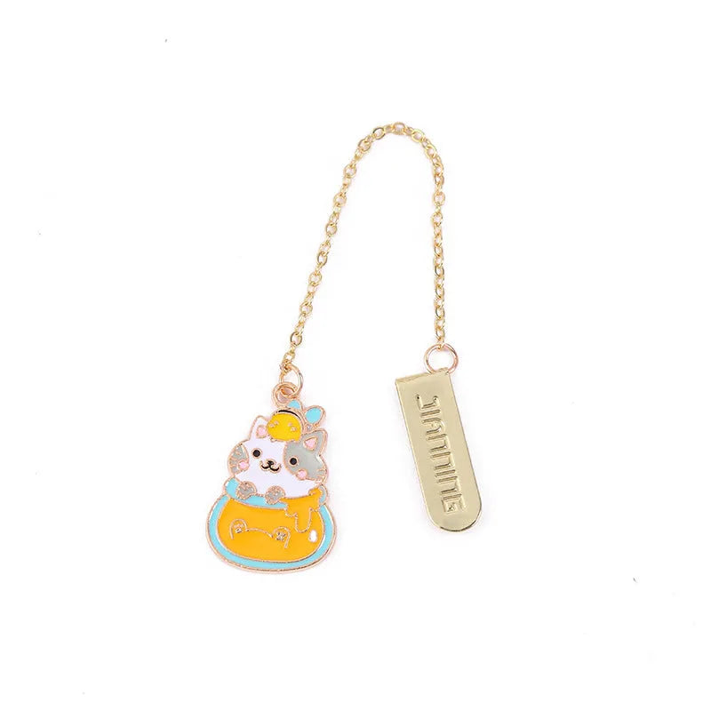 Jane Key Foodie Cat metal bookmark with cartoon designs, 3.8cm by 18.3cm