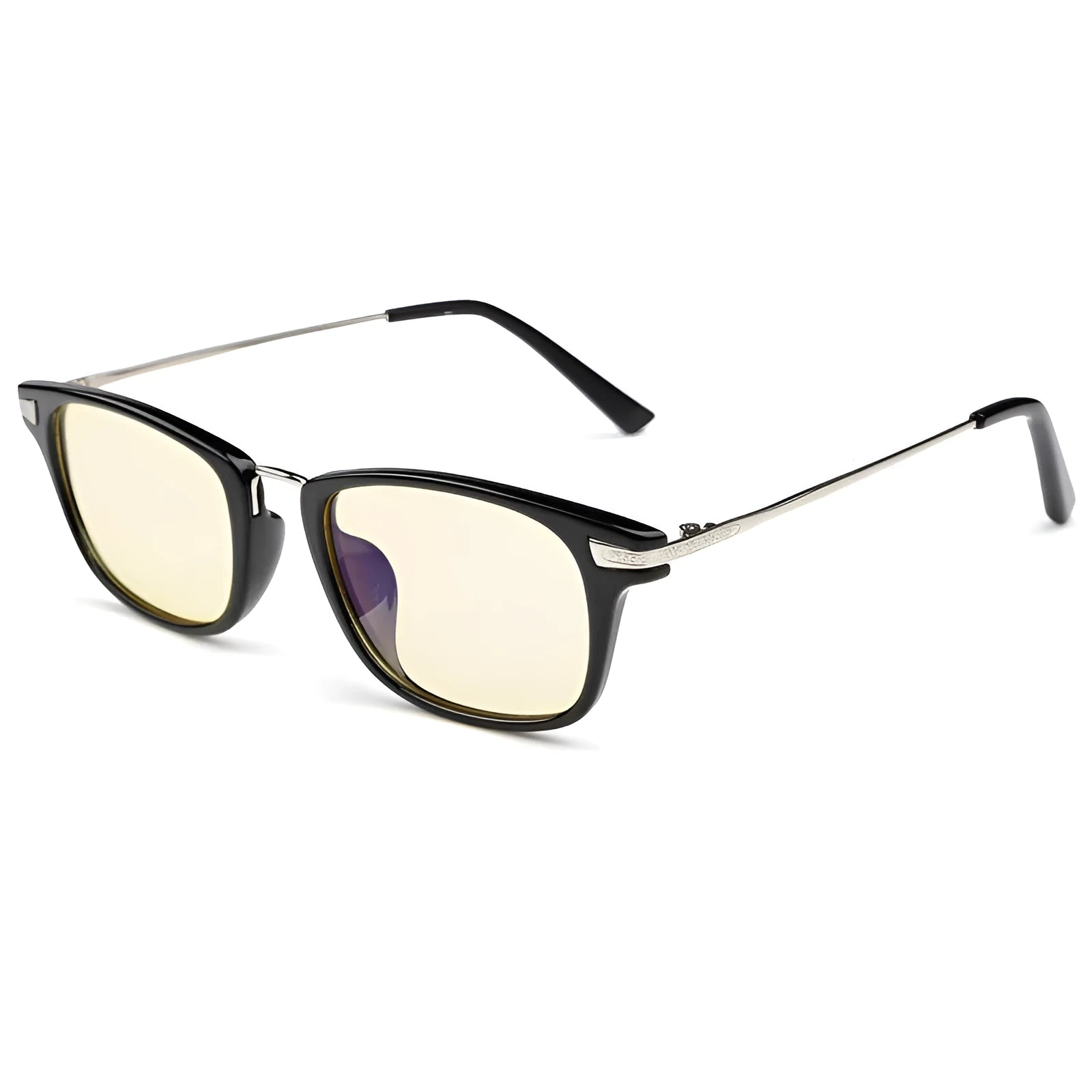 Anti blue light glasses with TR90 frame in Bright Black colour, full frame, unisex design