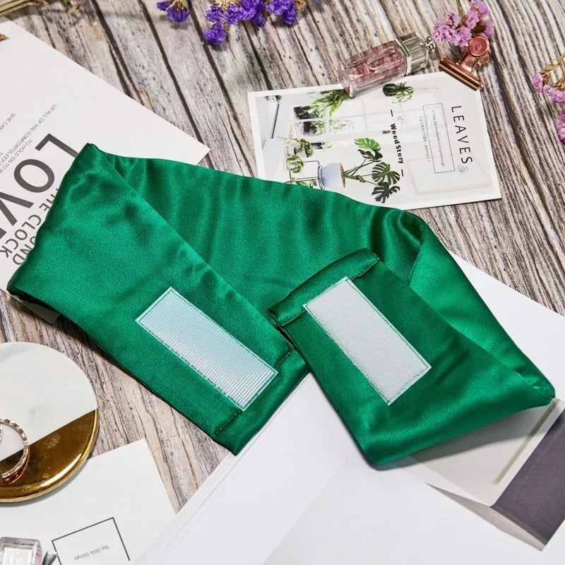 Mulberry silk sleep eye mask shown in multiple colour options on neutral background