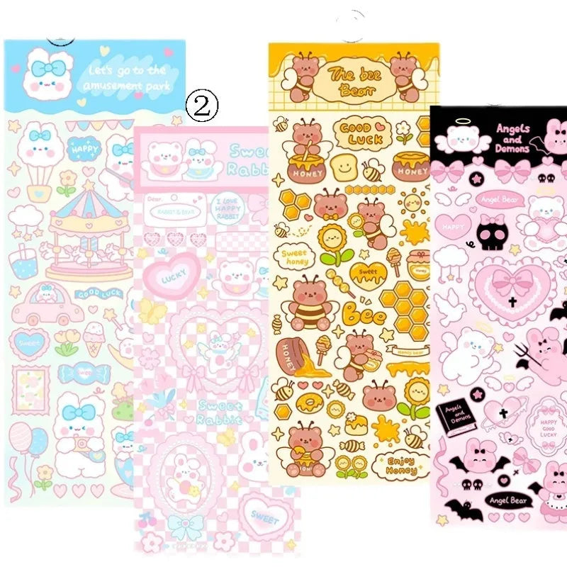 PVC waterproof cartoon decoration stickers for notebooks and stationery