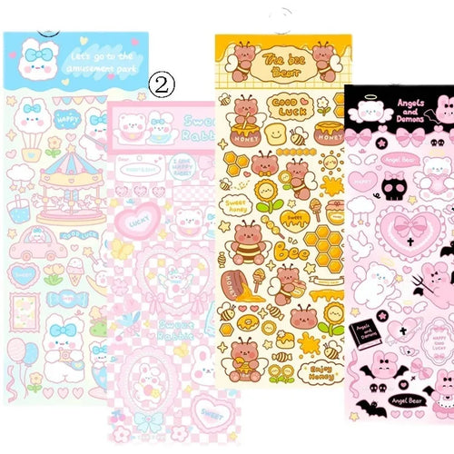 PVC waterproof cartoon decoration stickers for notebooks and stationery