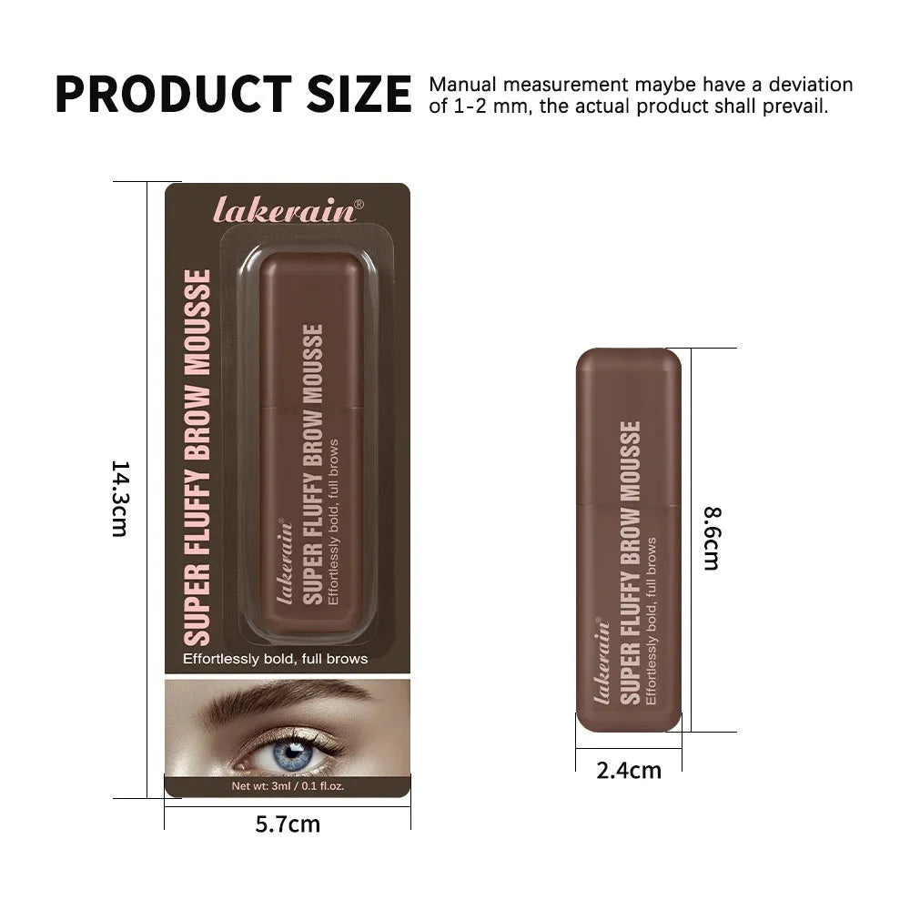 Eyebrow cream mousse for three-dimensional shaping in brown and black shades