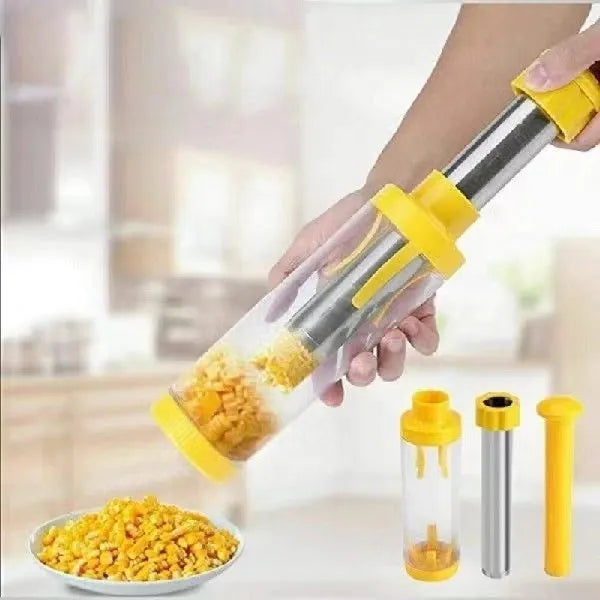 Yellow corn stripper tool with ABS plastic and stainless steel construction