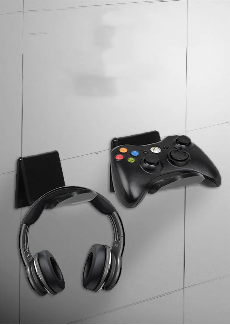 Universal game controller mounting bracket in black colour for wall or door installation