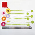 Hand-crocheted daisy design wool bookmark with flexible wire core in various colour options