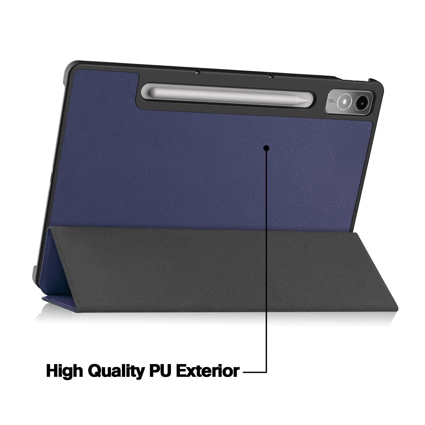 LenovoTab P12 tablet case showing magnetic bracket and multiple colour pattern options