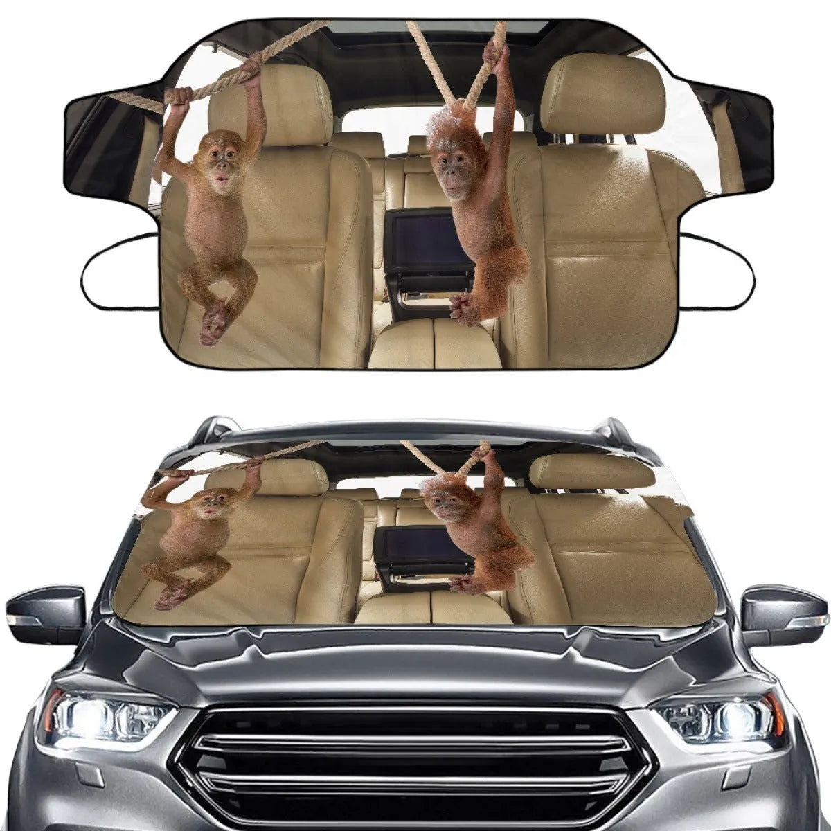 Car snow protection front gear cover made from aluminium film foam polyester fabric