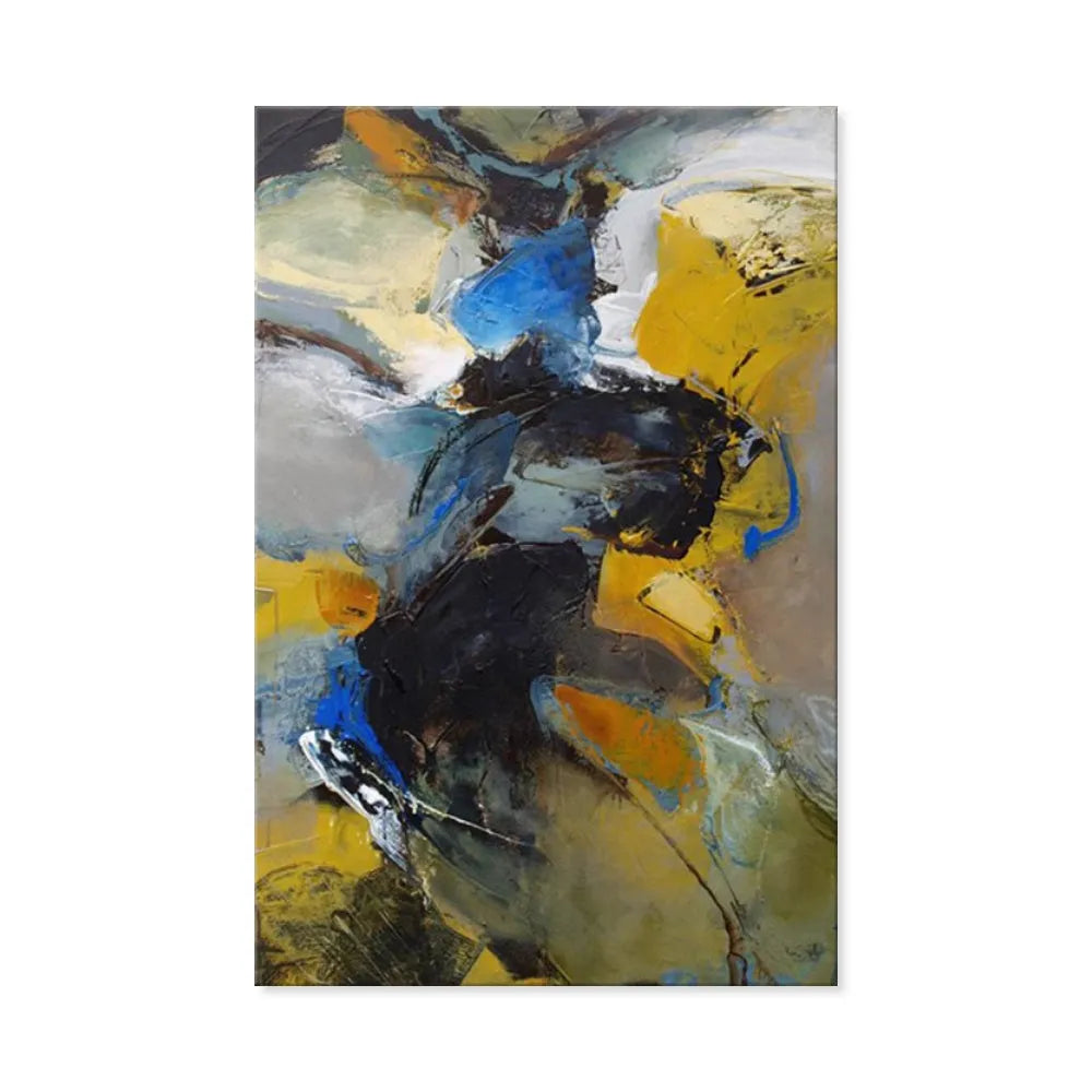 Handmade oil painting on canvas, modern abstract design, frameless and rolled, available in multiple sizes and colours