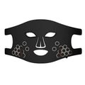 Black LED photon therapy face mask with neck treatment capability and adjustable settings
