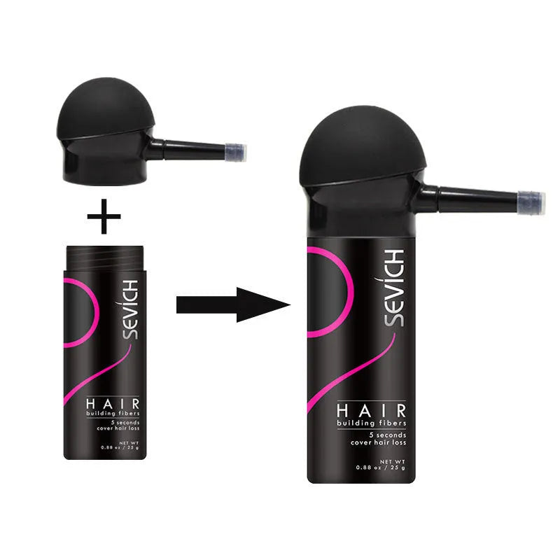 Green hair fiber spray applicator nozzle pump for precise application