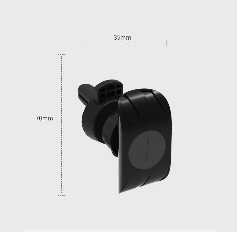 Glory black car phone holder mounted on vehicle air vent holding smartphone