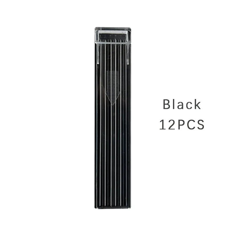Box of 12 rainbow-coloured 0.5mm mechanical pencil refill leads for drawing