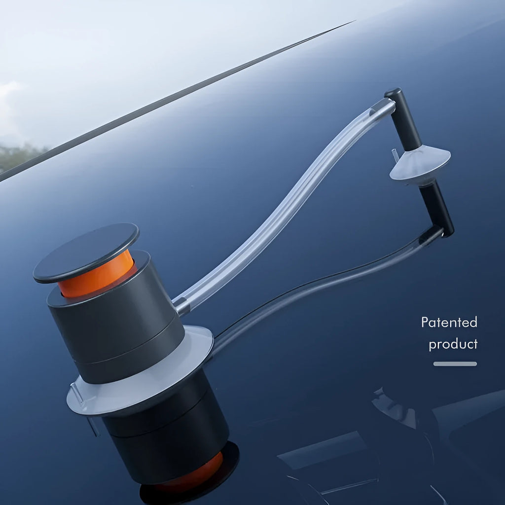 Car windscreen crack repair tool kit with plastic glass corrector for DIY point and crack repairs.