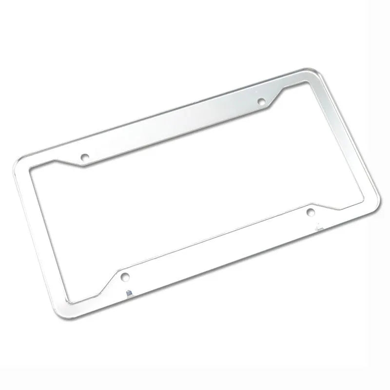 Aluminium alloy stainless steel vehicle licence plate frame in black, silver, and grey colour options.