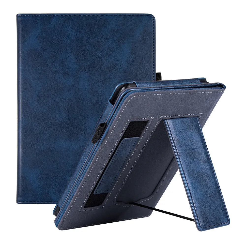Kindle Paperwhite 5 leather case with integrated wrist strap bracket in multiple colour options