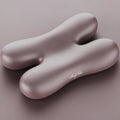 Purple memory foam side sleeping pillow 58x40cm on a bed