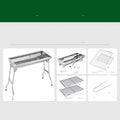 Stainless steel portable folding barbecue oven for outdoor cooking
