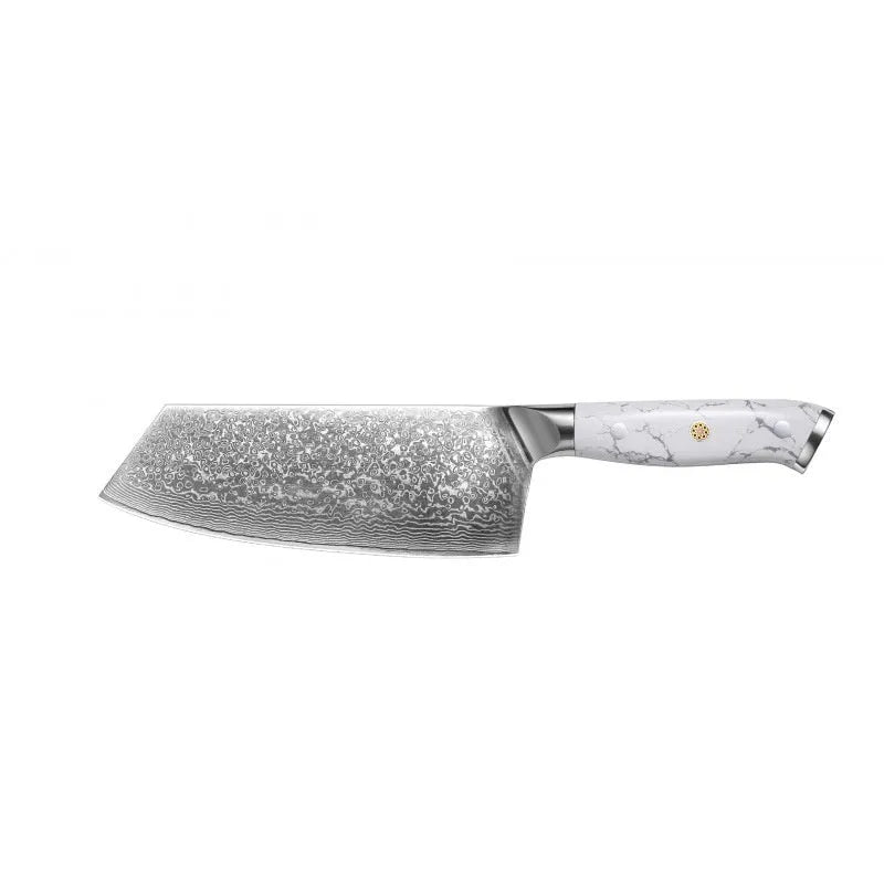 Damascus chef's knife with 21cm VG10 steel blade and modern handle design