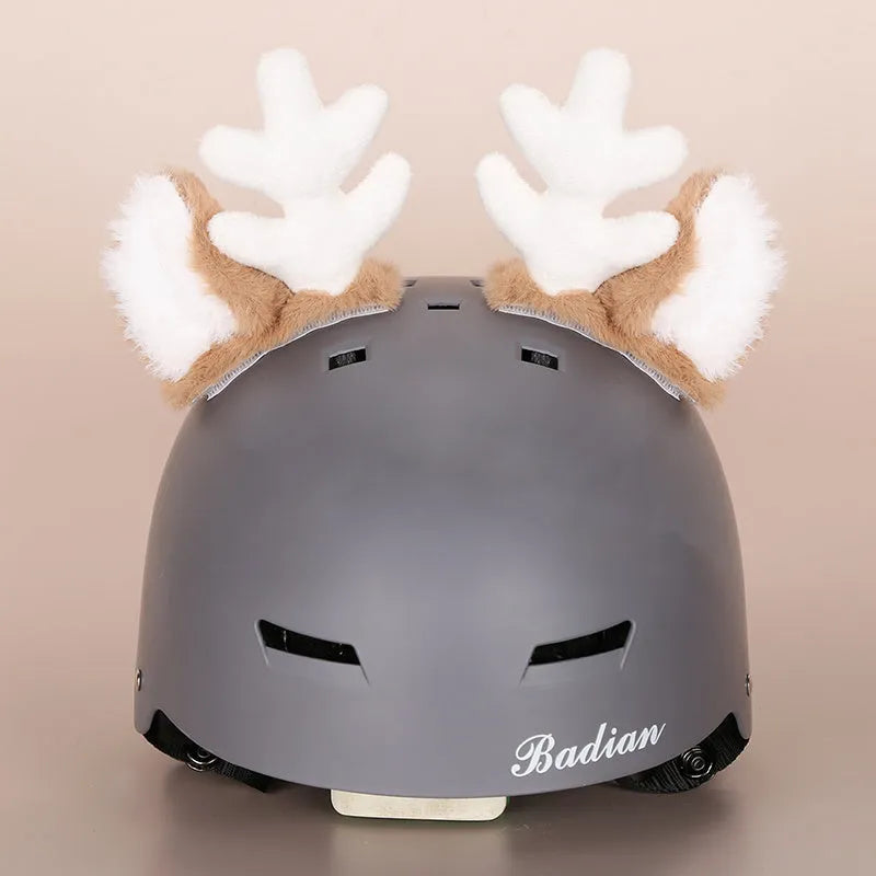 Plush fabric cartoon design helmet cover for motorcycle helmet decoration in medium size