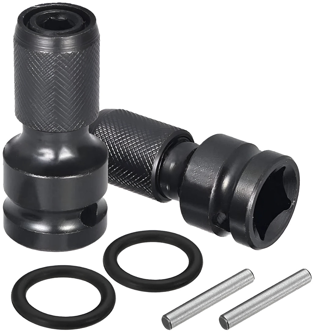 Telescopic 1/2-inch to 1/4-inch socket adapter with hexagonal handle and extension sleeve