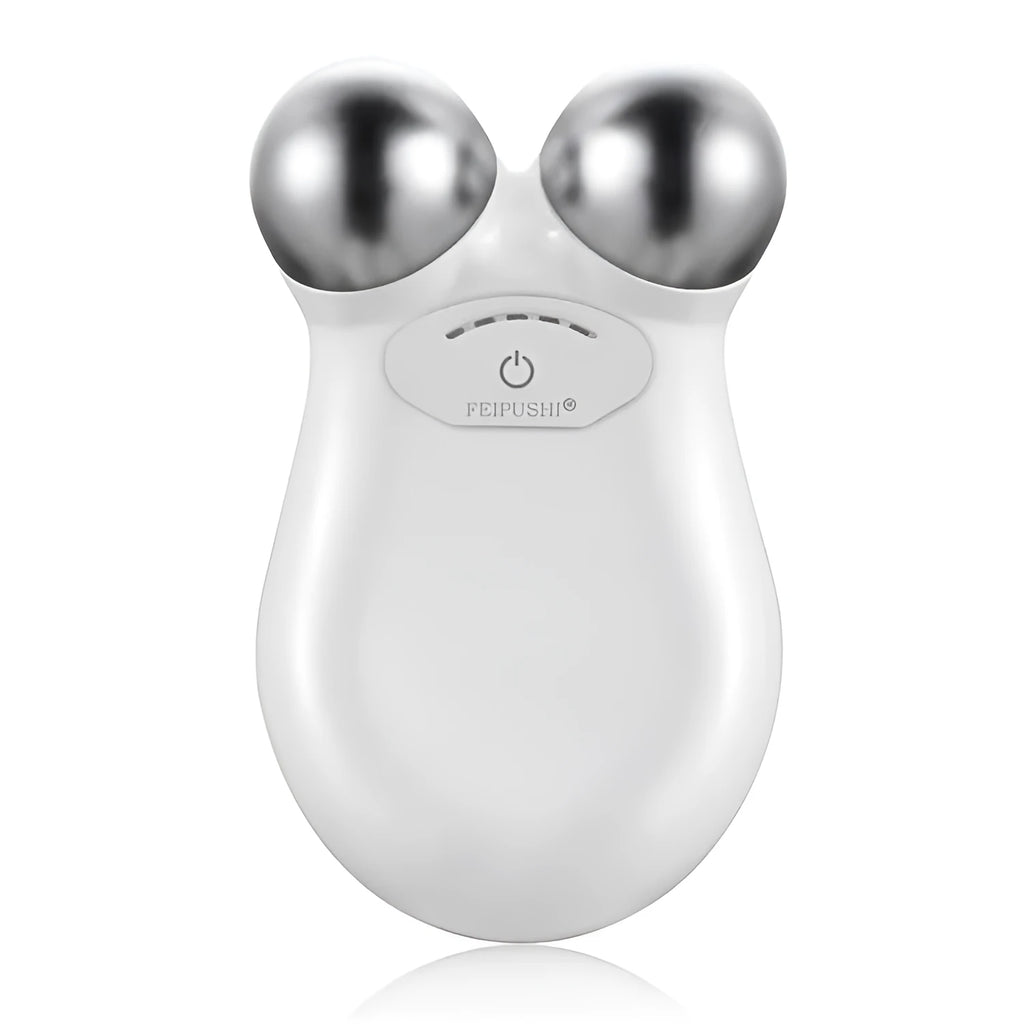 Pink and white micro current facial lifting device for skin firming.