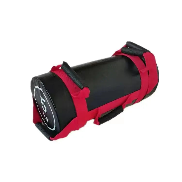 White PVC fitness sandbag for weight training in 5KG to 30KG options with leather filling