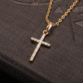Simple retro cross pendant alloy hip hop necklace in gold and silver colours