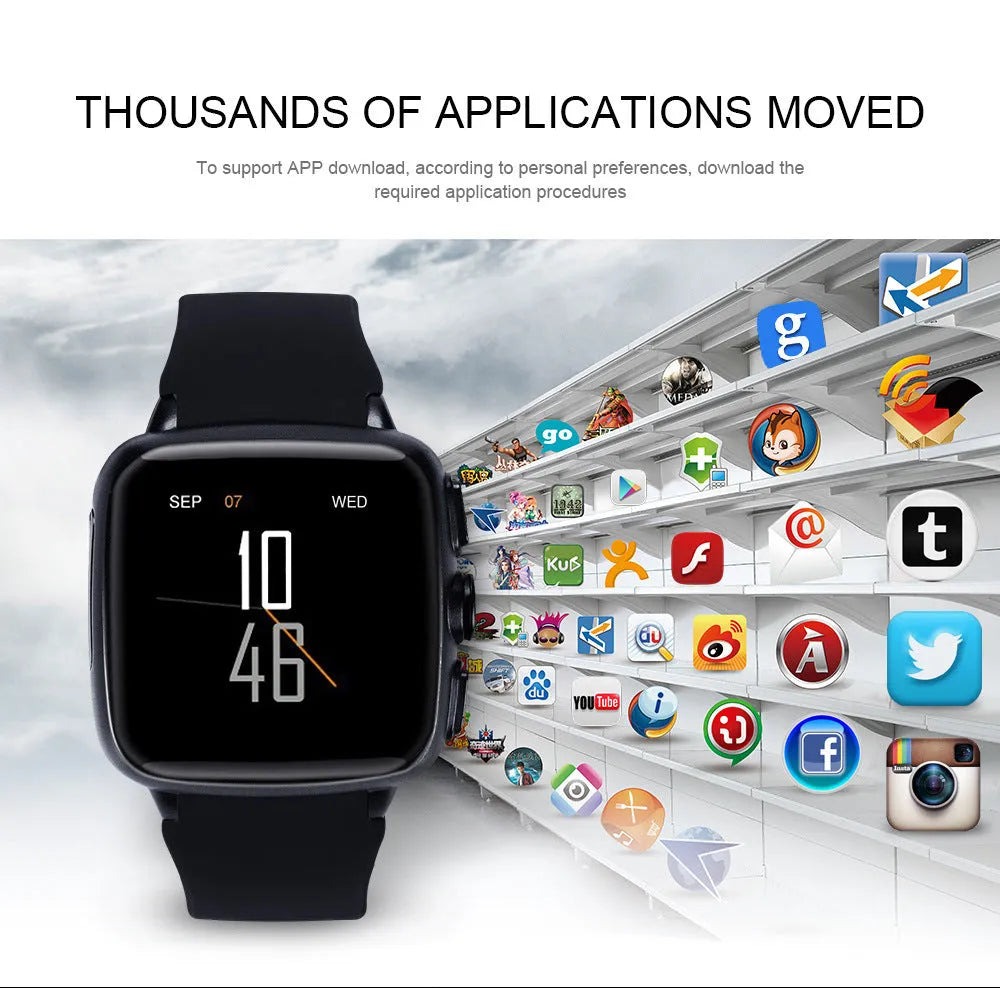 Z01 smart watch with 1.54 inch touchscreen display shown in black colour