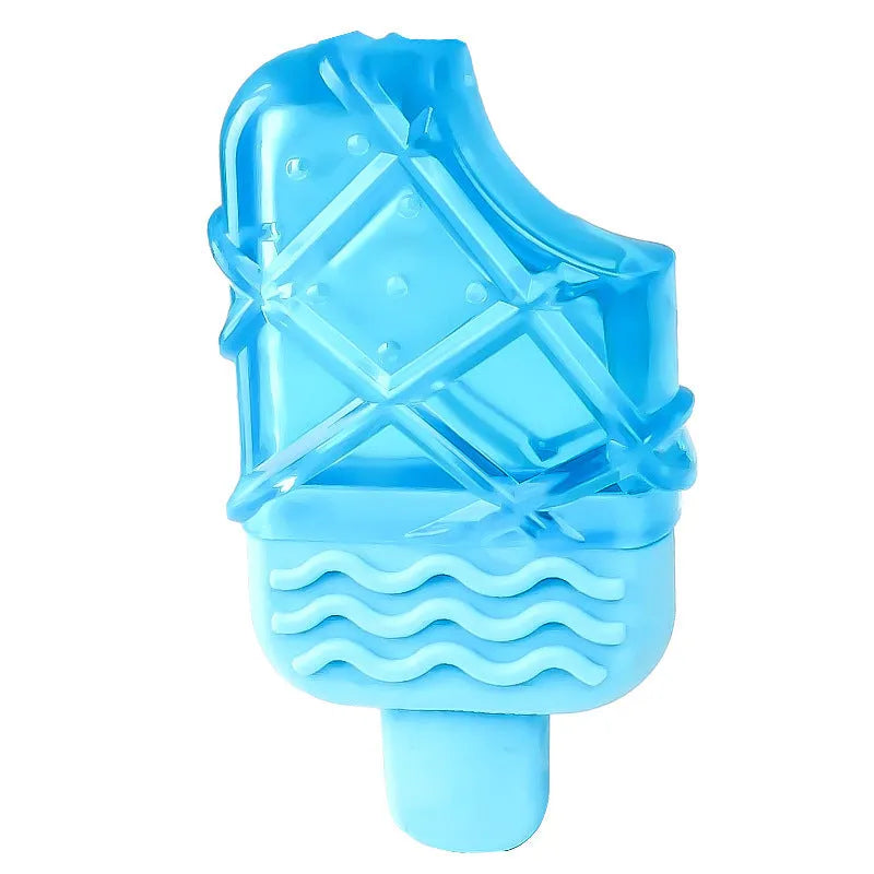 Dog cooling popsicle toy set with water-filled ice sticks including pacifier, popsicle and ring designs