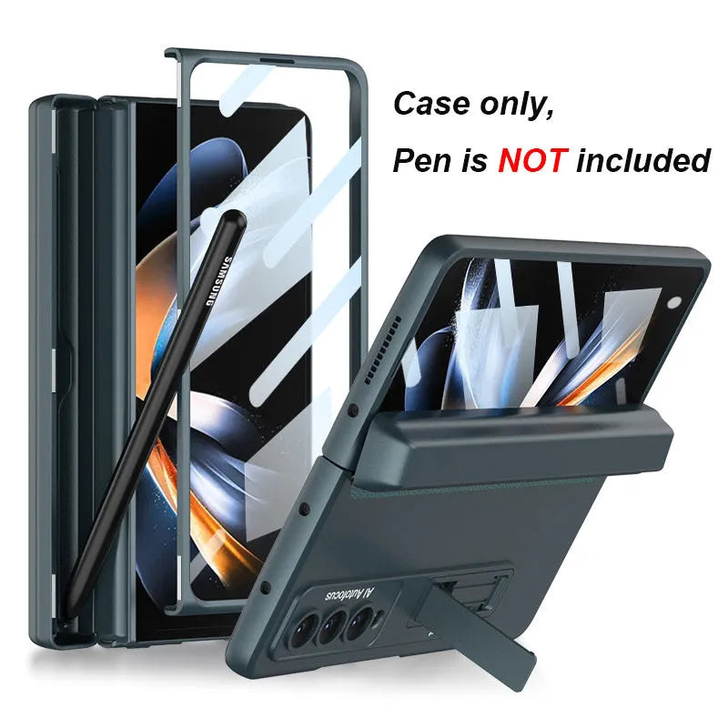 Home folding screen phone case protector for Samsung Galaxy Z Fold 4, magnetic PC cover, champagne gold colour