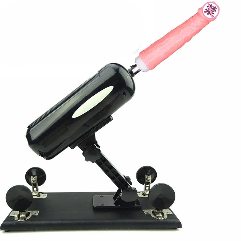 Purple Bobb automatic telescopic thrusting sex tool made from PVC on a plain background.