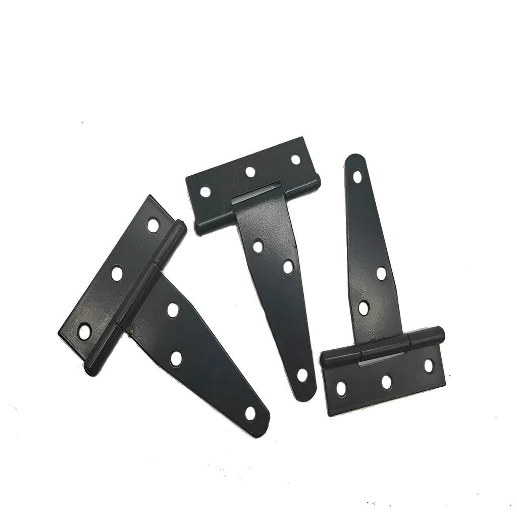 Fixed T-shaped iron hinge for wooden doors with straight arm and 175-degree opening