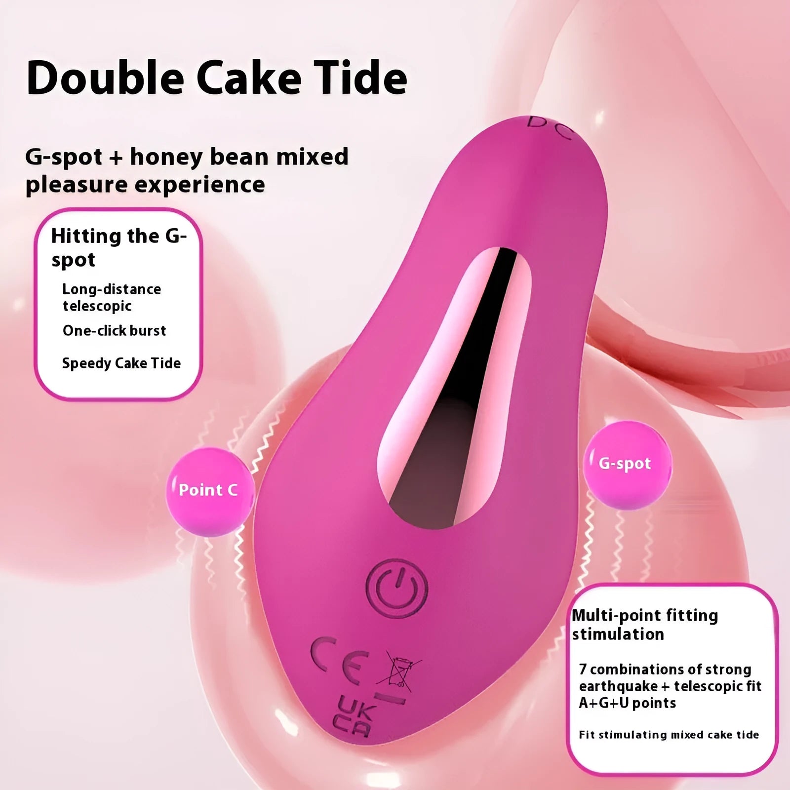 Rose red butterfly-shaped female massager with smartphone app control