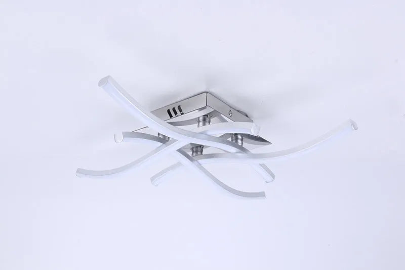 Modern aluminium LED ceiling light with warm and white light options for living room and bedroom