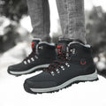 Men's winter snow boots with plush lining and lace-up closure in grey plus colour