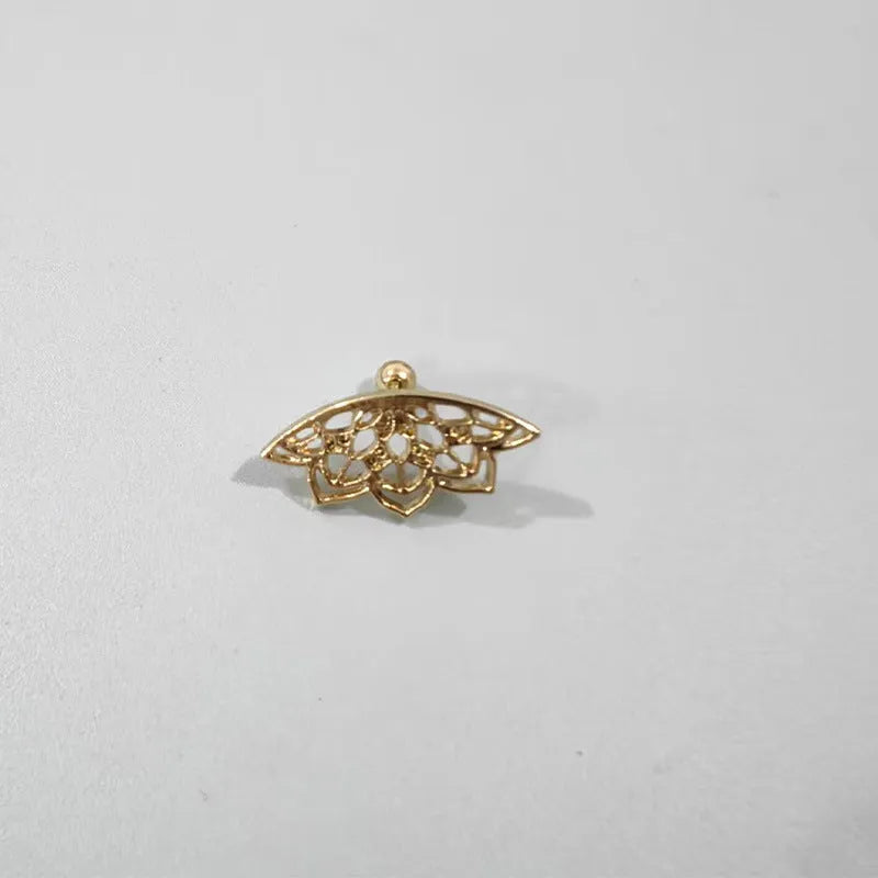 Spider web geometric mesh stud earrings in gold and silver electroplated colours