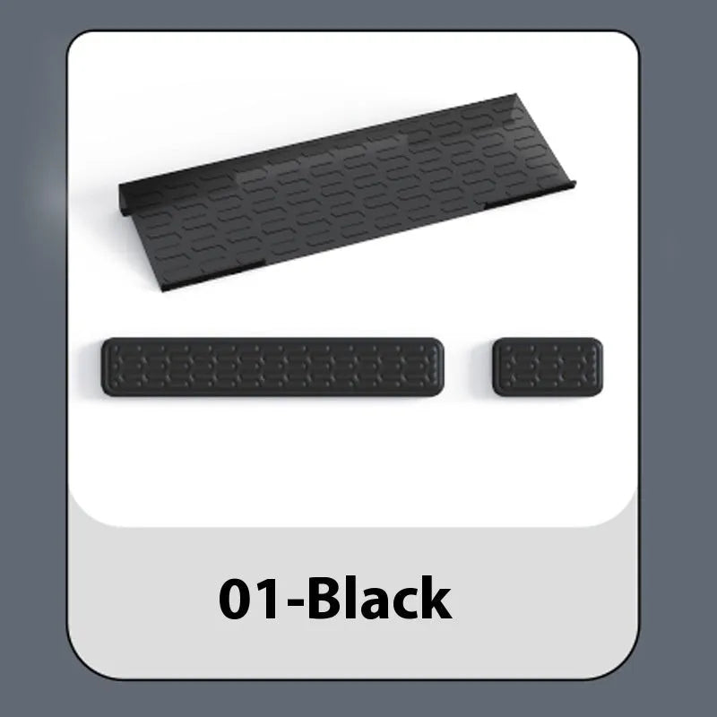 Double-sided computer desk mat with memory foam wrist rest in multiple colour options